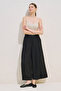 Linen Mixed Wide Pleated Pants Black - 7