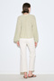 Textured Collar Buttoned Blouse Green - 6