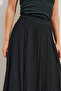 Asymmetric Draped Piece Skirt Black - 7