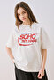 Printed Short Sleeve Tshirt Ecru