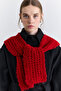 Soft Textured Collared Shawl Red