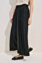 Linen Mixed Wide Pleated Pants Black - 6