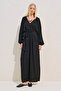 Linen Mixed Adjustable Waisted Jumpsuit Black - 3
