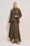Draped Wide Sleeve Blouse Brown - 7