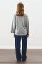 High Neck Tie-Up Blouse Gray Melange - 7