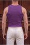 Men's Purple Colored Halter Neck Ribbed Lycra Undershirt - 4