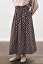 Polka Dots Waist-Elasticized Skirt Brown - 4