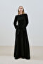 LAYERED PLEATED DRESS, BLACK - 4