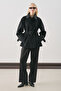 Premium Kaşe Wide Coat Black