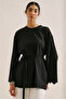 Embroidered Wide Sleeve Blouse Black