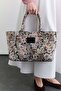Jacquard Patterned Tote Bag Powder - 3