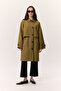 Bel Adjustable Lightweight Trench Coat Olive Green - 6