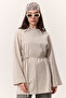 Oversize Tshirt with Binding Details Stone