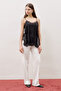 Lace Strapped Blouse Black - 4