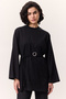 Oversize T-Shirt with Binding Details Black
