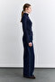Cardigan with Cross Closure Navy Blue - 3