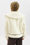 Buttoned Fur Coat Ecru - 6