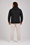 Large Size Basic Seasonal Zippered Hooded Sweat 22751 Black - 2
