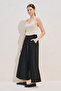 Linen Mixed Wide Pleated Pants Black - 8