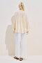 Lace Collar Draped Blouse Vanilla - 8