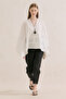 Embroidered Premium Cape Blouse Ecru - 2