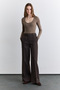 Classic Pleated Fabric Pants Mink - 4