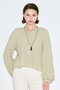 Textured Collar Buttoned Blouse Green - 2