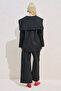 Sailor Collar Striped Shirt Black - 8