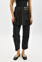 Black Folded Accessory Skirt with Buckle - 5