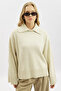 Wide Collar O Oversized Sweater Stone - 2