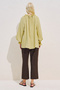 Ruched Collar Muslin Blouse Yellow - 7