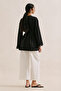Embroidered Wide Sleeve Blouse Black - 6