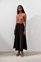 Linen Wide Piece Skirt Bitter Brown - 5