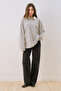 Striped Collar Sweatshirt Black - 3
