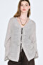 Linen Mixed Tie-Dye Bluz Natural - 5