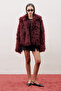 Mara Fur Jacket Burgundy - 4