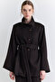 Wide Sleeve Belted Jacket Brown - 4
