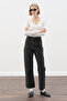 Straight Ankle Jean Pants Black