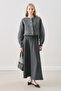 Button-Detail Cardigan Anthracite - 2