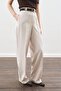 Long Leg Straight Pants Beige - 5