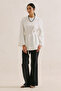 Embroidered Wide Sleeve Blouse Ecru - 3