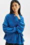 Oversize Label Sweatshirt Blue - 7