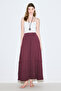 Muslin Fold Wide Skirt Murdum - 2