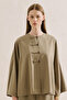Linen Mixed Wide Sleeve Jacket Çağla - 3