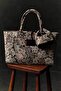 Jacquard Patterned Tote Bag Powder