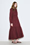 Ruched Long Sleeve Dress Bordeau - 4