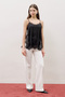 Lace Strapped Blouse Black