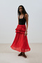 Mi̇la Pi̇stiled Fold Skirt Red - 6