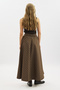 Plaid Patterned Wide Skirt Brown - 4