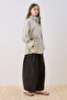 Checked Pull-Stretch Jacket with Detailing in Ecru - 4